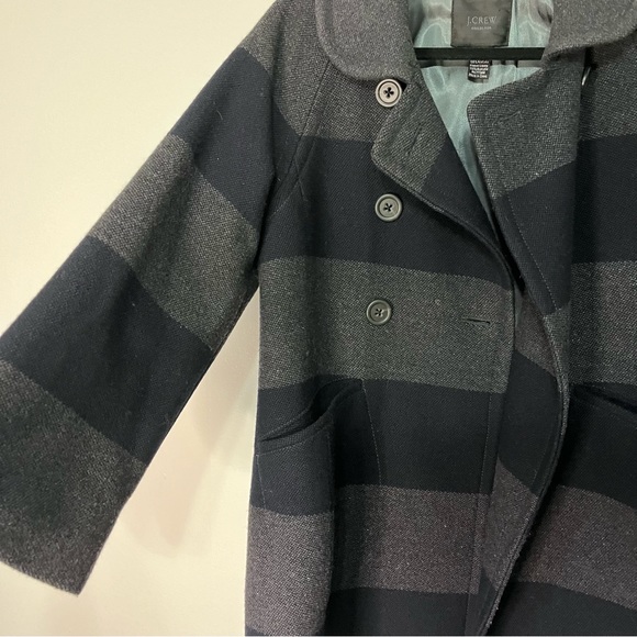 J. Crew Navy & Gray Rugby Stripe Wool Peacoat - Picture 6 of 14